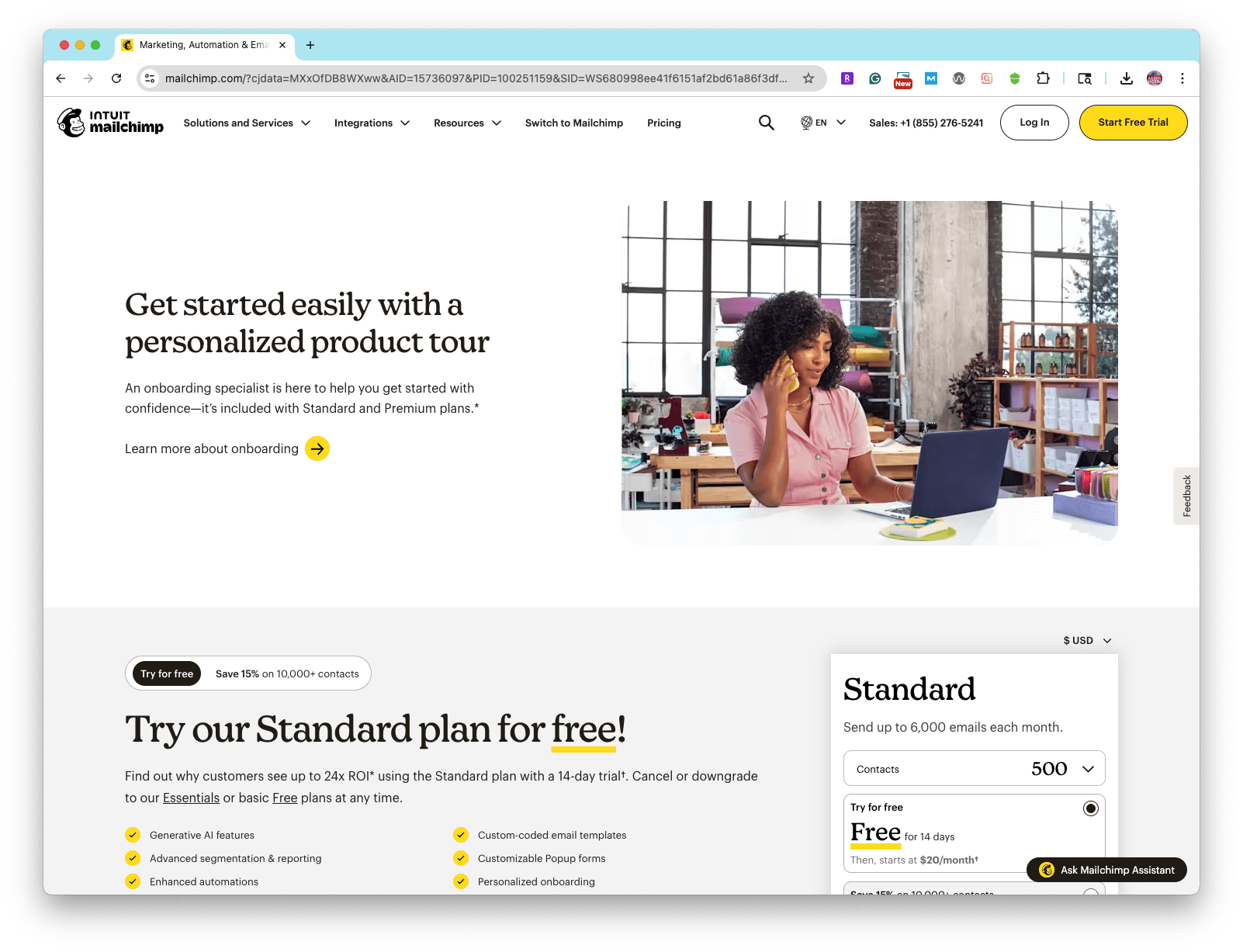 Mailchimp is a good example of simple design that helps the brain make decision with ease